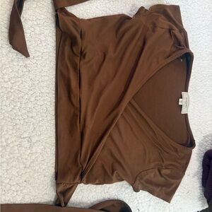 Brown Wrap Top